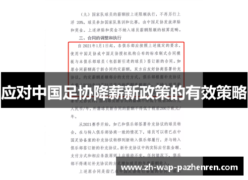 应对中国足协降薪新政策的有效策略